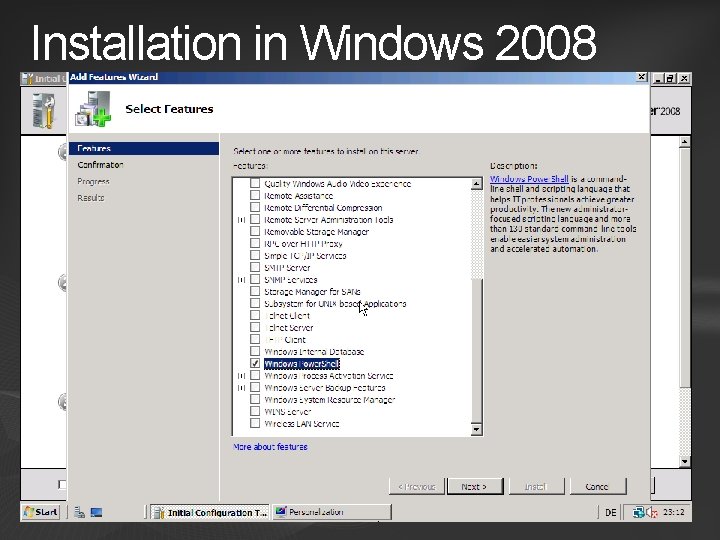 Installation in Windows 2008 