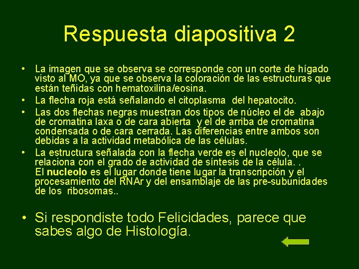 Respuesta diapositiva 2 • La imagen que se observa se corresponde con un corte