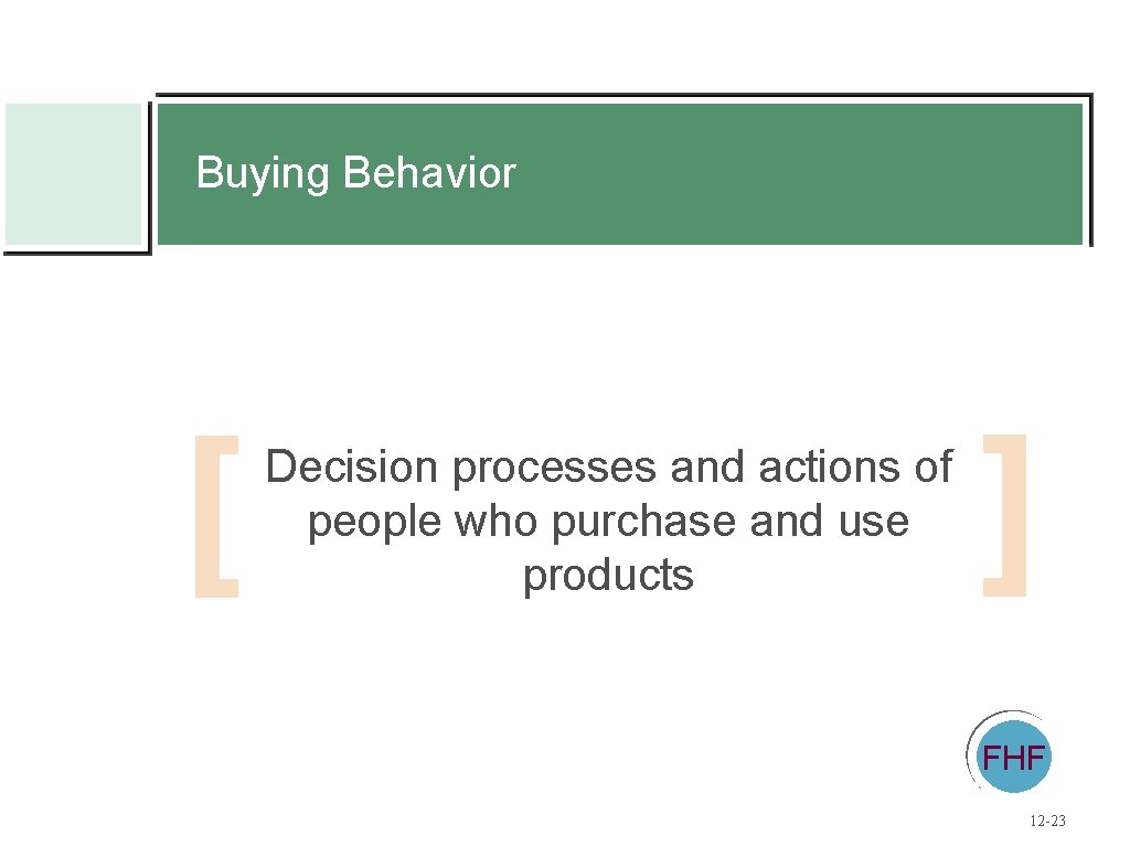 Buying Behavior [ Decision processes and actions of people who purchase and use products Buying Behavior [ Decision processes and actions of people who purchase and use products