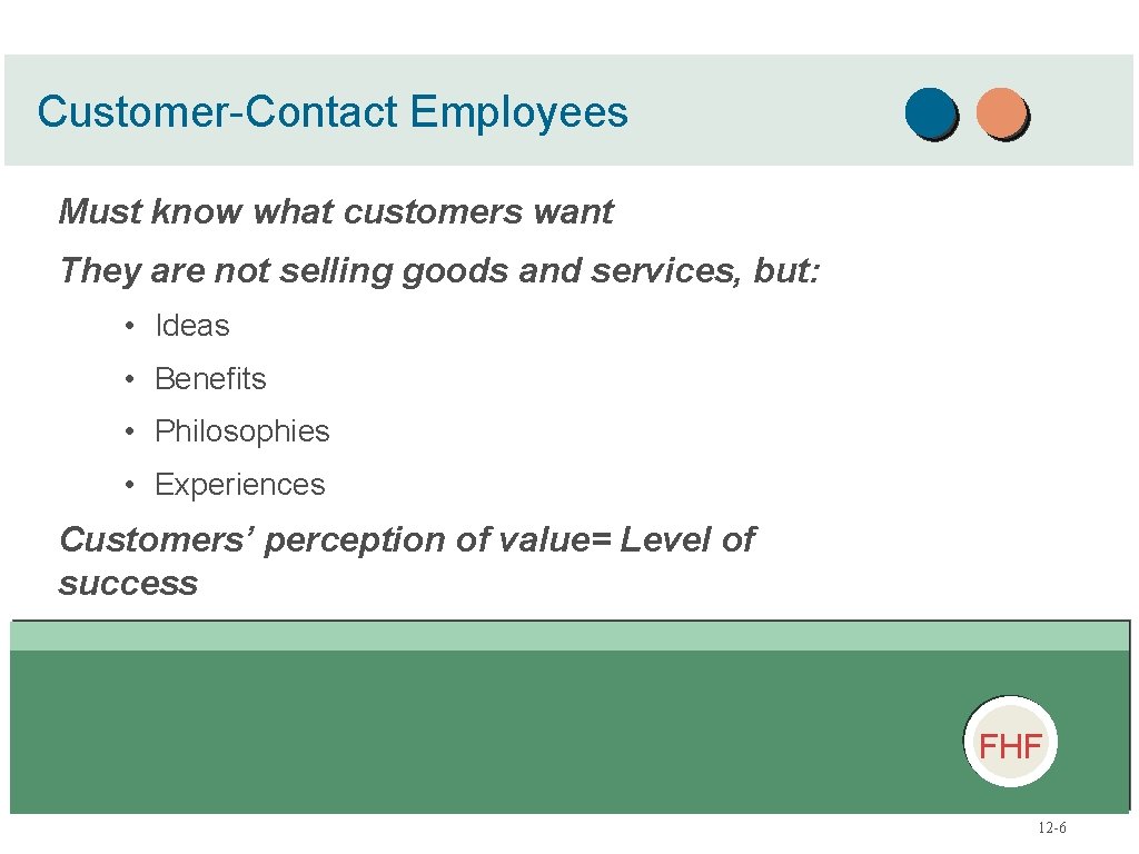 Customer-Contact Employees Must know what customers want They are not selling goods and services, Customer-Contact Employees Must know what customers want They are not selling goods and services,