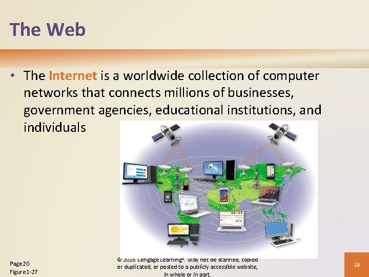 The Web • The Internet is a worldwide collection of computer networks that connects