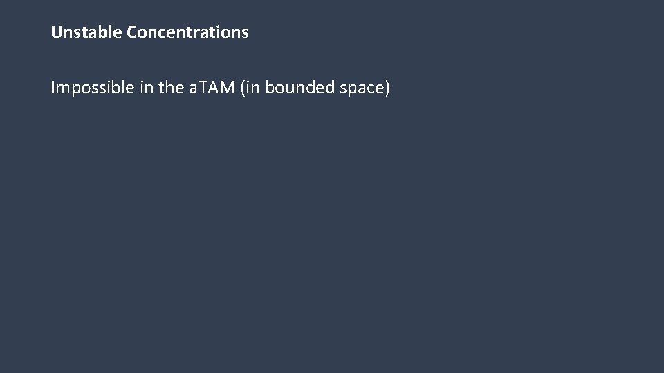 Unstable Concentrations Impossible in the a. TAM (in bounded space) 
