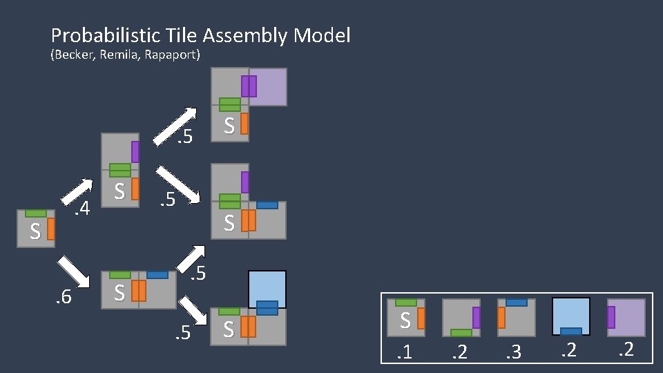 Probabilistic Tile Assembly Model (Becker, Remila, Rapaport) . 5. 4 S. 6 S S