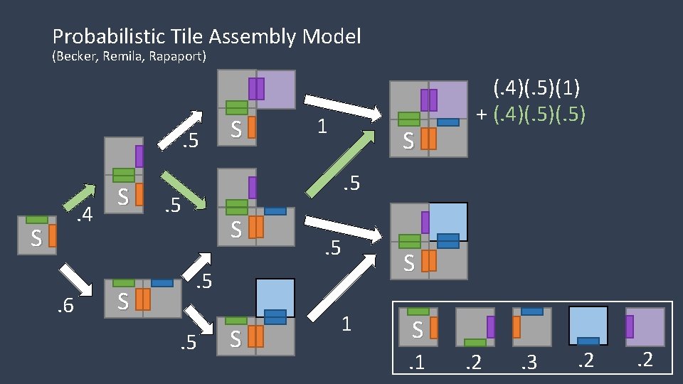 Probabilistic Tile Assembly Model (Becker, Remila, Rapaport) . 5. 4 S. 6 S S