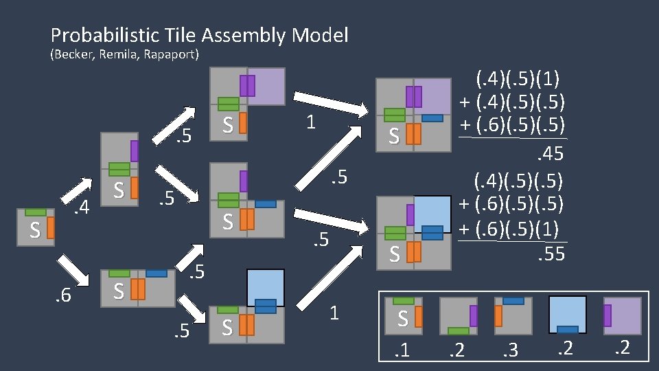 Probabilistic Tile Assembly Model (Becker, Remila, Rapaport) . 5. 4 S. 6 S S