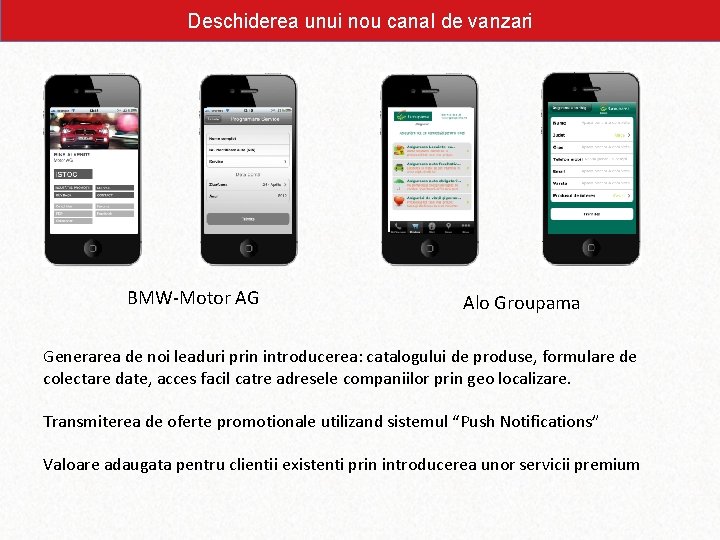 Deschiderea unui nou canal de vanzari BMW-Motor AG Alo Groupama Generarea de noi leaduri