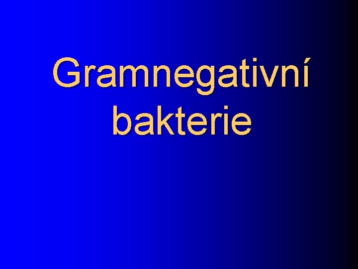 Gramnegativní bakterie 