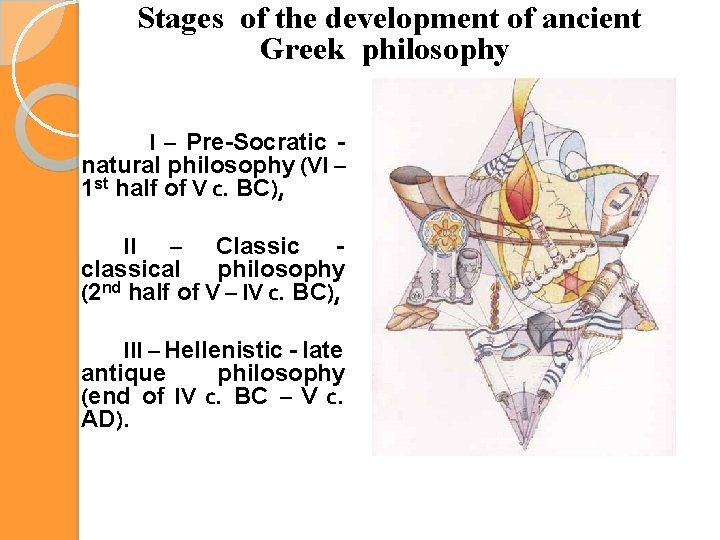 Stages of the development of ancient Greek philosophy І – Pre-Socratic natural philosophy (VІ