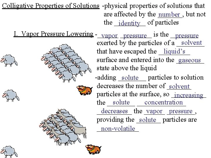 Colligative Properties of Solutions -physical properties of solutions that are affected by the _______,