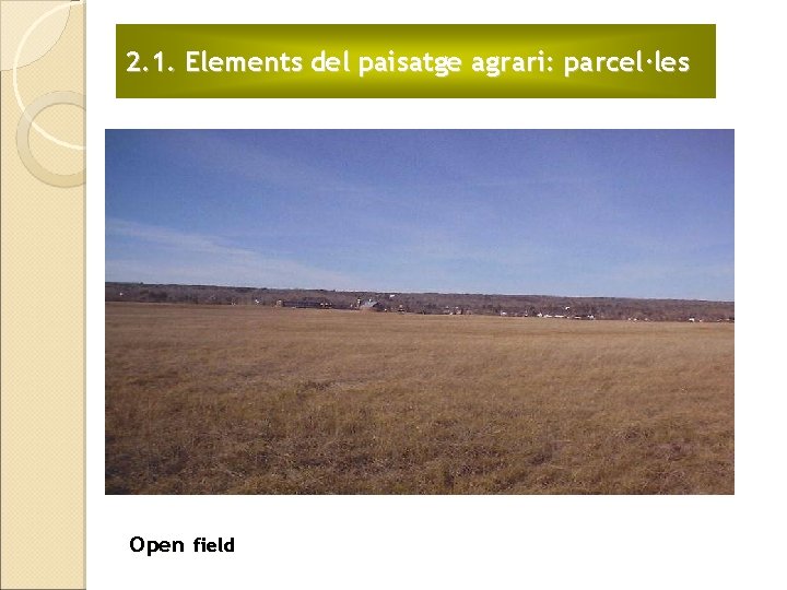 2. 1. Elements del paisatge agrari: parcel·les Open field 