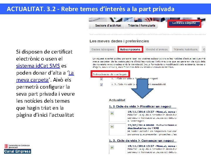 ACTUALITAT. 3. 2 - Rebre temes d’interès a la part privada Si disposen de