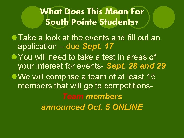 What Does This Mean For South Pointe Students? l Take a look at the