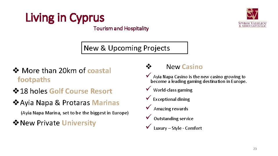 Living in Cyprus Tourism and Hospitality New & Upcoming Projects v More than 20