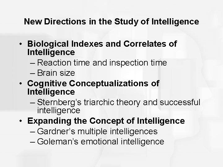 Intelligence and Psychological Testing Principle Types of Psychological