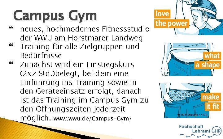 Campus Gym neues, hochmodernes Fitnessstudio der WWU am Horstmarer Landweg Training für alle Zielgruppen
