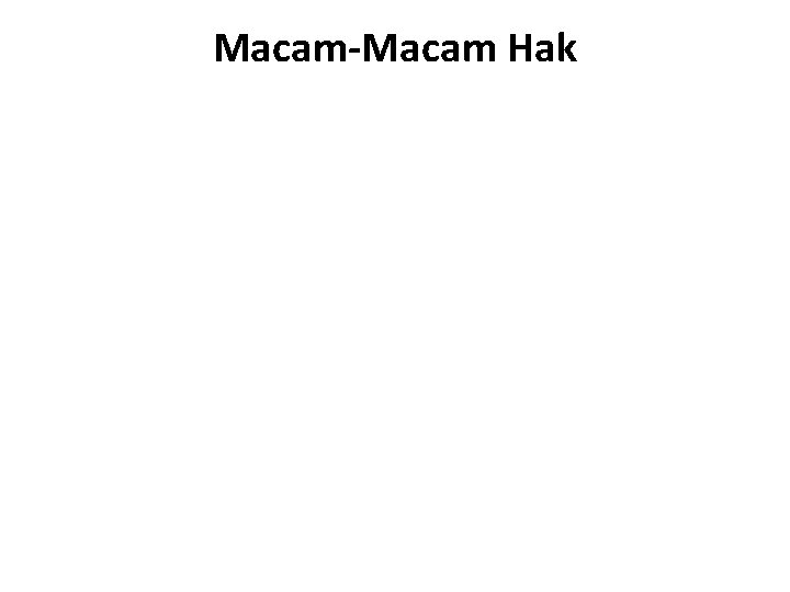 Macam-Macam Hak 