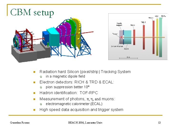 CBM setup n Radiation hard Silicon (pixel/strip) Tracking System q n Electron detectors: RICH