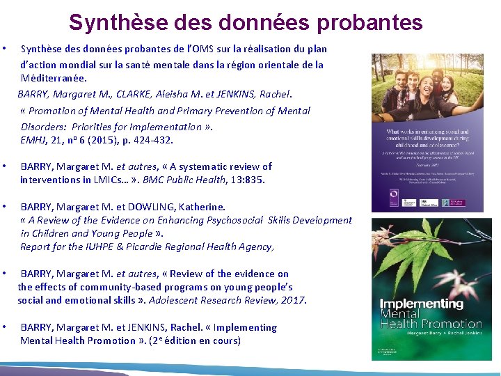 Synthèse des données probantes • Synthèse des données probantes de l’OMS sur la réalisation