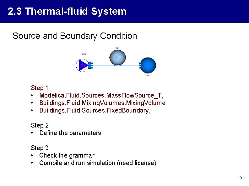 2. 3 Thermal-fluid System Source and Boundary Condition Step 1 • Modelica. Fluid. Sources.