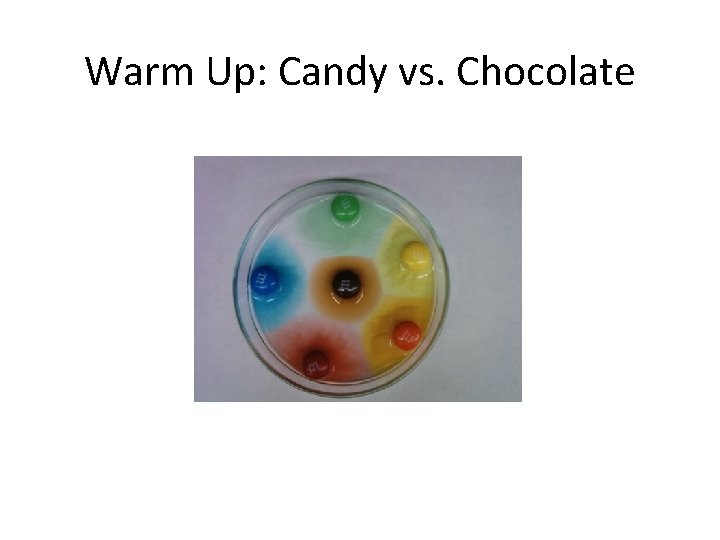 Warm Up: Candy vs. Chocolate 