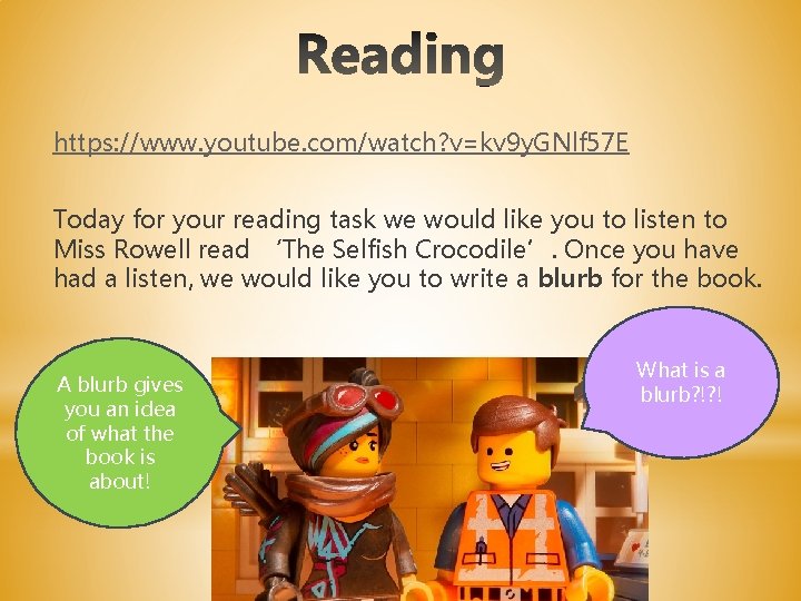 https: //www. youtube. com/watch? v=kv 9 y. GNlf 57 E Today for your reading