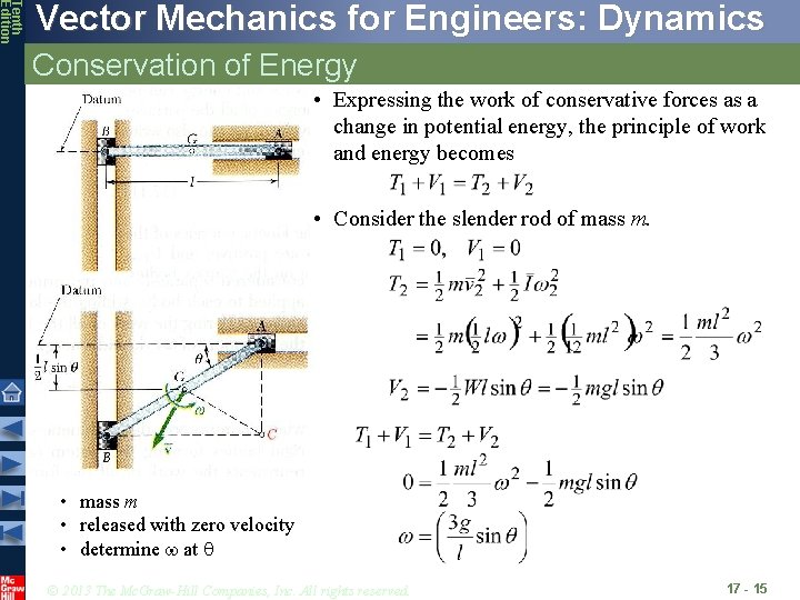 Tenth Edition Vector Mechanics for Engineers: Dynamics Conservation of Energy • Expressing the work