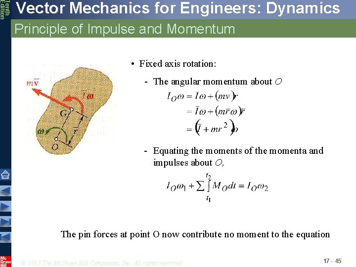 Tenth Edition Vector Mechanics for Engineers: Dynamics Principle of Impulse and Momentum • Fixed