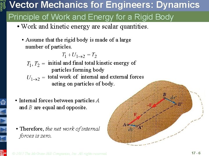 Tenth Edition Vector Mechanics for Engineers: Dynamics Principle of Work and Energy for a