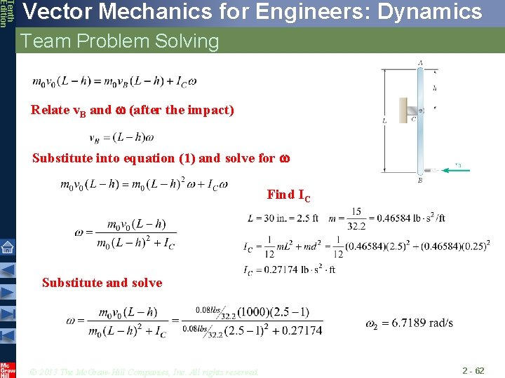 Tenth Edition Vector Mechanics for Engineers: Dynamics Team Problem Solving Relate v. B and