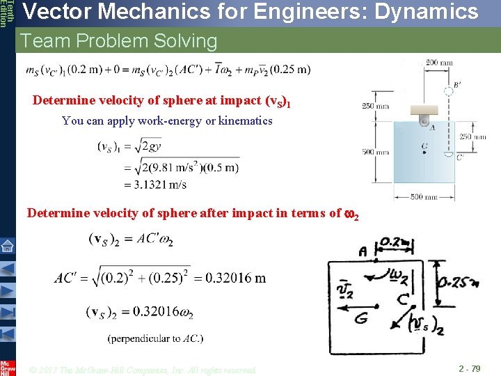 Tenth Edition Vector Mechanics for Engineers: Dynamics Team Problem Solving Determine velocity of sphere