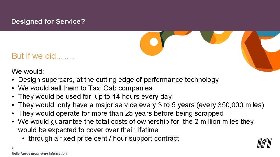 Designed for Service? But if we did……. We would: • Design supercars, at the