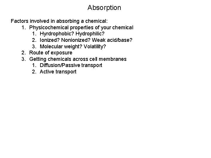 Absorption Distribution Metabolism and Excretion ADME NST 110