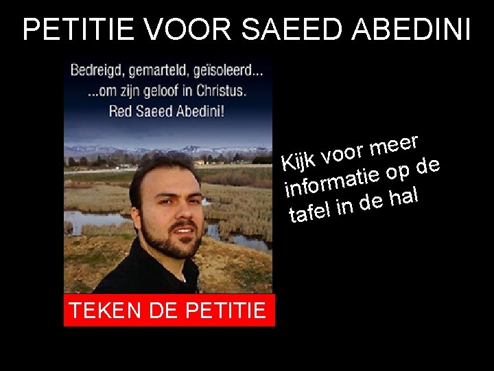 PETITIE VOOR SAEED ABEDINI r e e m r o o v k j