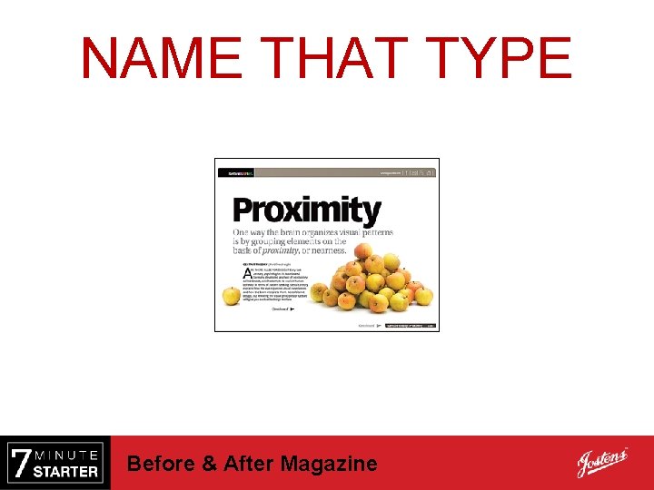 NAME THAT TYPE Before & After Magazine 