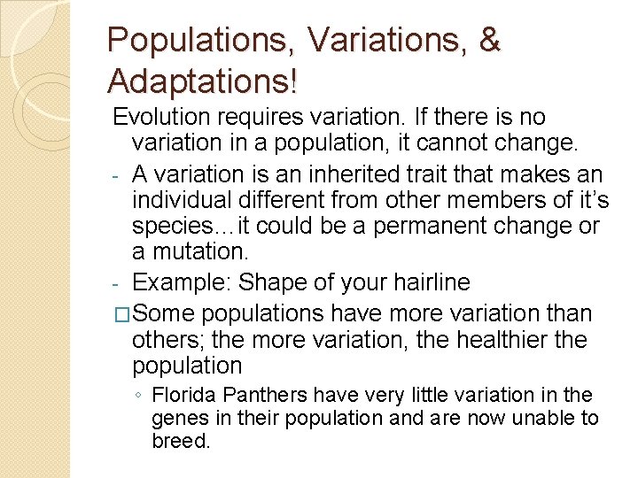 Evolution Millions of species of plants animals and