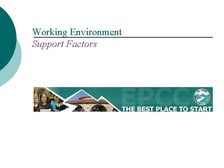 Working Environment Support Factors 