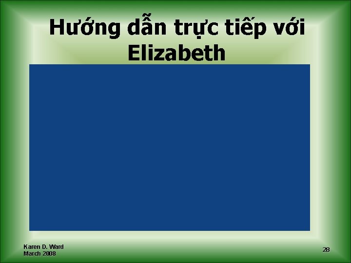 Hướng dẫn trực tiếp với Elizabeth Karen D. Ward March 2008 28 