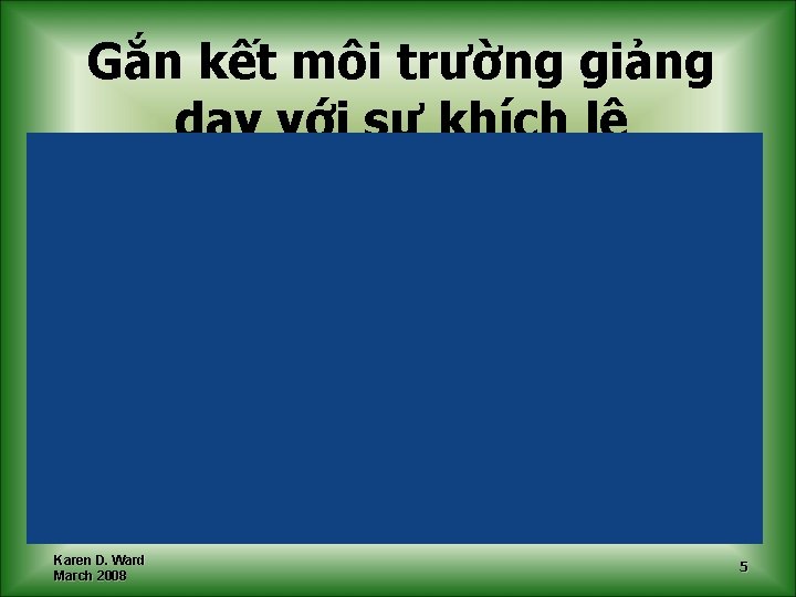 Gắn kết môi trường giảng dạy với sự khích lệ Karen D. Ward March