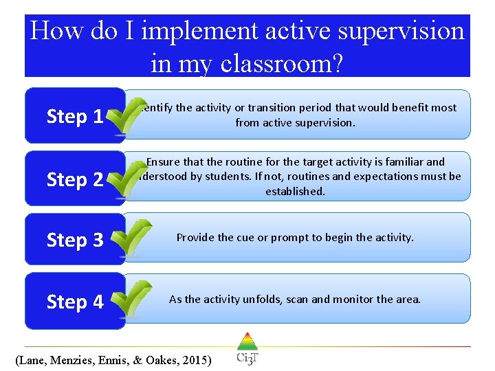 How do I implement active supervision in my classroom? Step 1 Identify the activity