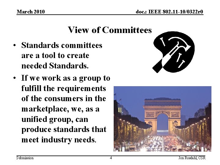 March 2010 doc. : IEEE 802. 11 -10/0322 r 0 View of Committees •