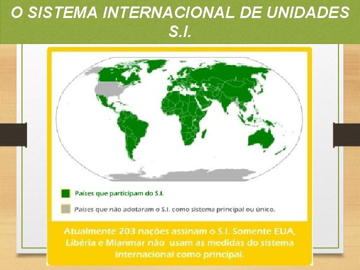 O SISTEMA INTERNACIONAL DE UNIDADES S. I. 6 