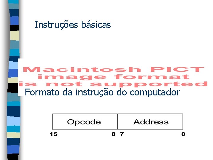 Instruções básicas Formato da instrução do computador 