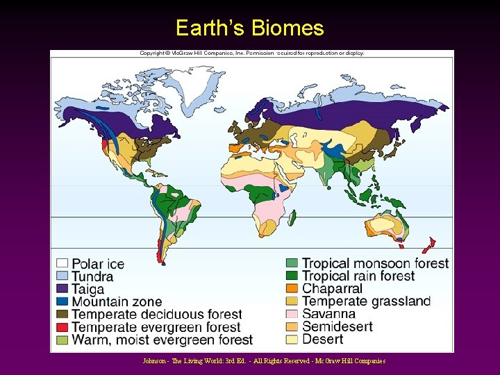 Earth’s Biomes Johnson - The Living World: 3 rd Ed. - All Rights Reserved