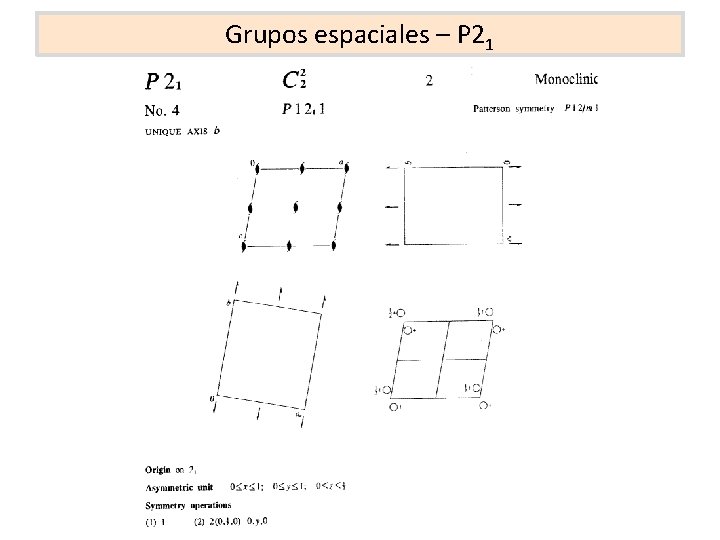Grupos espaciales – P 21 