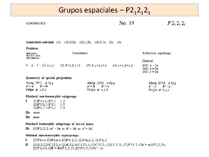 Grupos espaciales – P 212121 