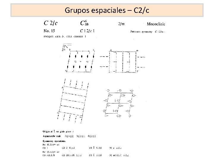 Grupos espaciales – C 2/c 