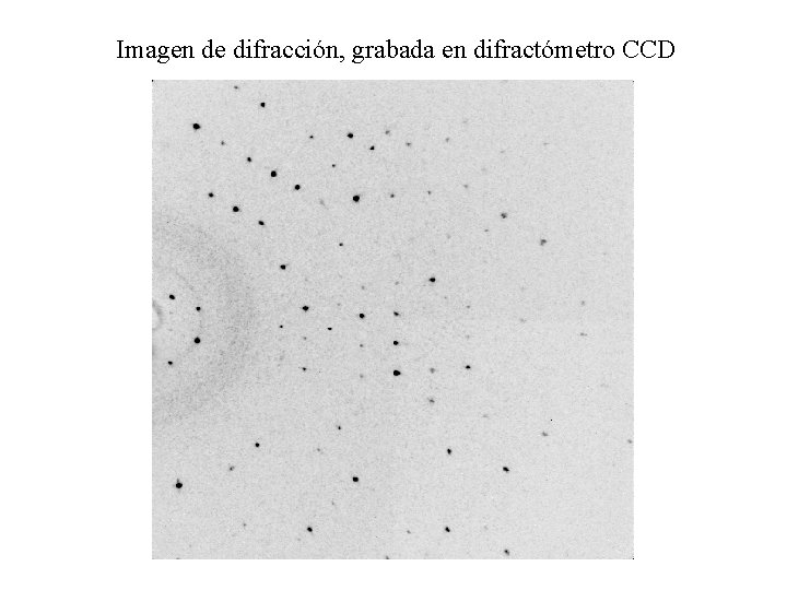 Imagen de difracción, grabada en difractómetro CCD 