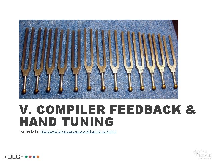 V. COMPILER FEEDBACK & HAND TUNING Tuning forks, http: //www. phys. cwru. edu/ccpi/Tuning_fork. html V. COMPILER FEEDBACK & HAND TUNING Tuning forks, http: //www. phys. cwru. edu/ccpi/Tuning_fork. html