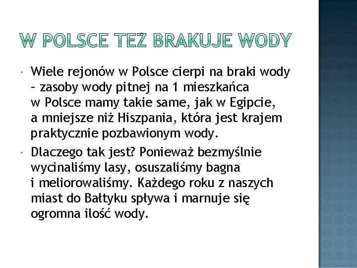  Wiele rejonów w Polsce cierpi na braki wody – zasoby wody pitnej na