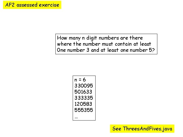 AF 2 assessed exercise How many n digit numbers are there where the number